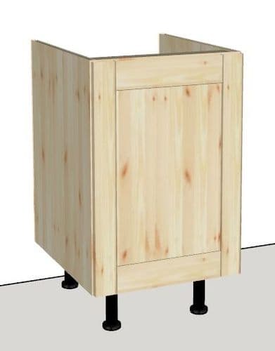 Overlay Style Pine 500mm 1 Door Kitchen Base Unit