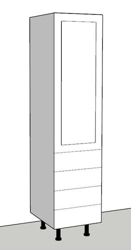 Overlay Style Pine 500mm Wide Kitchen Larder Unit With Drawers