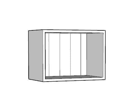 Overlay Style Pine 500mm Wide Stackable Half Height Kitchen Wall Unit