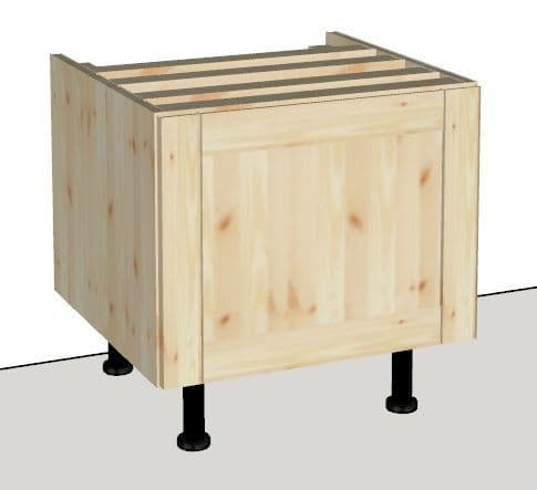 Overlay Style Pine 600mm Wide 1 Door Belfast Base Unit