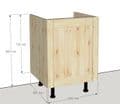 Overlay Style Pine 600mm Wide 1 Door Kitchen Base Unit