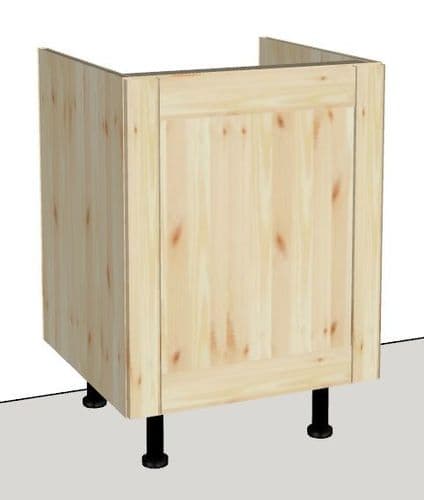 Overlay Style Pine 600mm Wide 1 Door Kitchen Base Unit