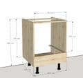 Overlay Style Pine 600mm Wide Cooker Base Housing Unit