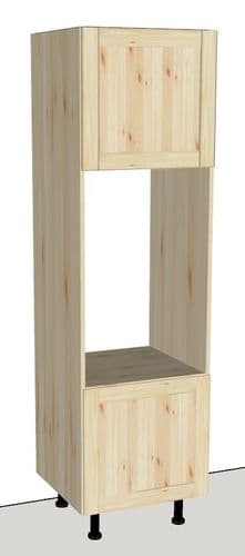 Overlay Style Pine 600mm Wide Double Oven Housing Kitchen Larder Unit