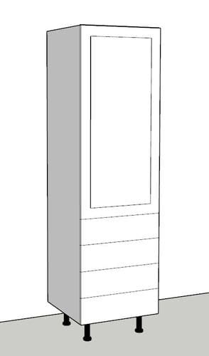 Overlay Style Pine 600mm Wide Kitchen Larder Unit With Drawers