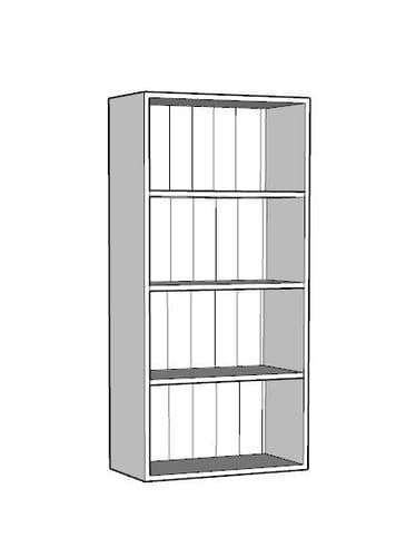 Overlay Style Pine 600mm Wide Open Counter Top Storage Larder Unit