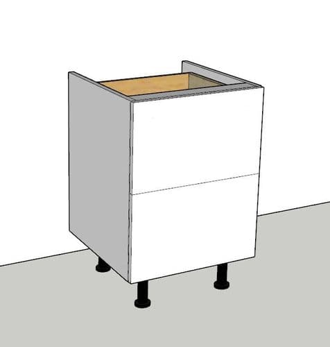 Overlay Style Pine 600mm Wide Pan Drawer Kitchen Base Unit