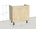 Overlay Style Pine 800mm Wide 2 Door Kitchen Base Unit