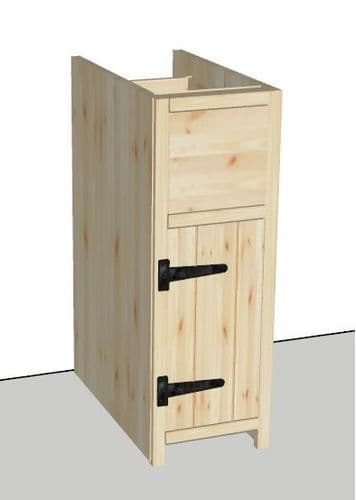 Rustic Farmhouse 300mm Base Cabinet with door and drawer