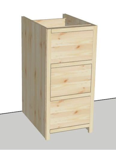 Rustic Farmhouse 400mm Base Cabinet with 3 drawers