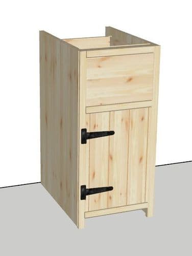 Rustic Farmhouse 400mm Base Cabinet with door and drawer