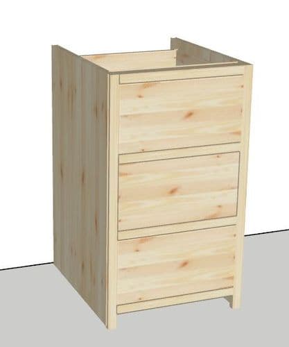 Rustic Farmhouse 500mm Base Cabinet with 3 drawers