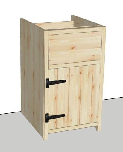 Rustic Farmhouse 500mm Base Cabinet with door and drawer