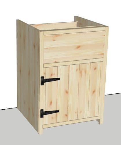 Rustic Farmhouse 600mm Base Cabinet with door and drawer