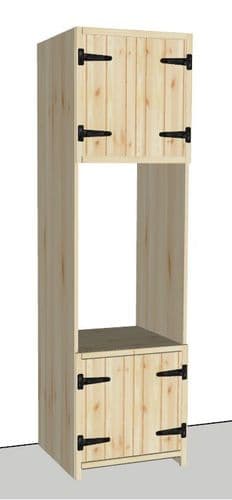 Rustic Farmhouse 600mm Larder Double Oven unit with 4 doors