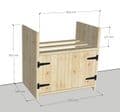 Rustic Farmhouse 800mm Double Belfast Cabinet (Overall unit width 870mm)