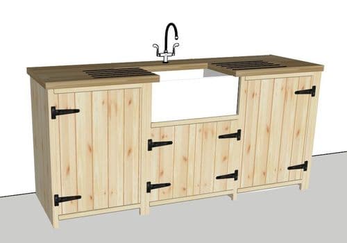 Rustic Farmhouse Belfast Utility Unit With Doors