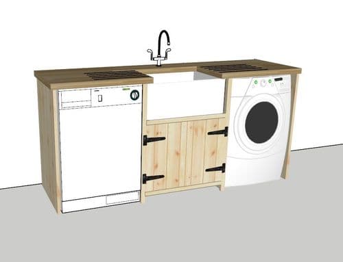 Rustic Farmhouse Belfast Utility Unit Without doors.