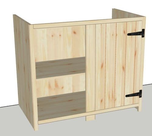 Rustic Farmhouse Style Corner Return Kitchen Cabinet (1000mm - 1100mm Wide) Right Hand door