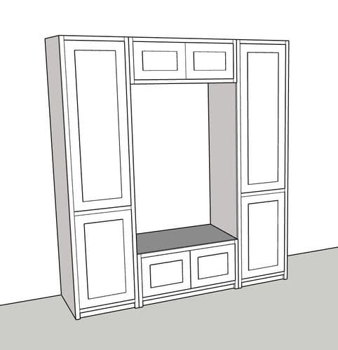 Traditional Style Bench Storage With Doors