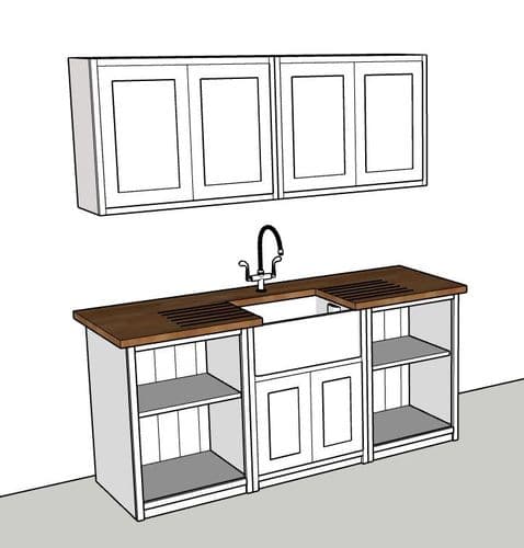 Traditional Style Complete Utility Room Package With Open Base Units