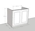 Traditional Style Pine 1000mm Wide 2 Door Kitchen Base Unit