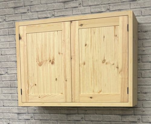 Traditional Style Pine 1000mm Wide 2 Door Kitchen Wall Unit