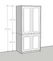 Traditional Style Pine 1000mm Wide Kitchen Larder Unit (Made as a base unit with a larder top) )