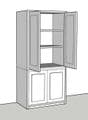 Traditional Style Pine 1000mm Wide Kitchen Larder Unit (Made as a base unit with a larder top) )