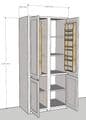 Traditional Style Pine 1000mm Wide Kitchen Larder Unit with spice racks (Made as 2 x 500 larders)