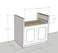 Traditional Style Pine 2 Door 800 Belfast  Kitchen Base Unit (Overall width is 870mm)