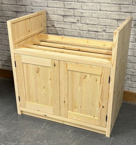 Traditional Style Pine 2 Door 800 Double Belfast  Kitchen Base Unit (Overall width is 870mm)
