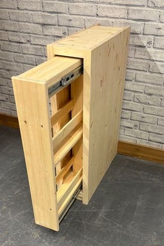 Traditional Style Pine 200mm Wide Pull Out Spice Rack Kitchen Base Unit