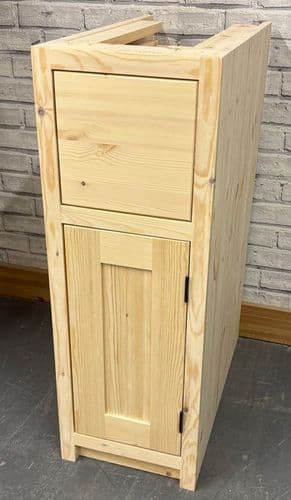 Traditional Style Pine 300mm Wide 1 Door & 1 Drawer Kitchen Base Unit