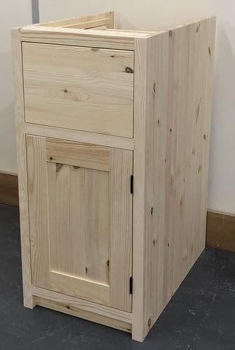 Traditional Style Pine 300mm Wide 1 Door & 1 Drawer Kitchen Base Unit