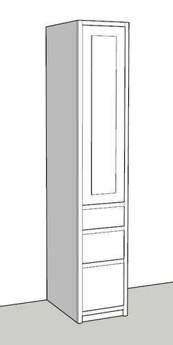 Traditional Style Pine 400mm Wide Kitchen Larder Unit With Drawers