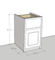 Traditional Style Pine 500mm Wide 1 Door & 1 Drawer Kitchen Base Unit