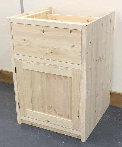Traditional Style Pine 500mm Wide 1 Door & 1 Drawer Kitchen Base Unit