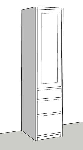 Traditional Style Pine 500mm Wide Kitchen Larder Unit With Drawers