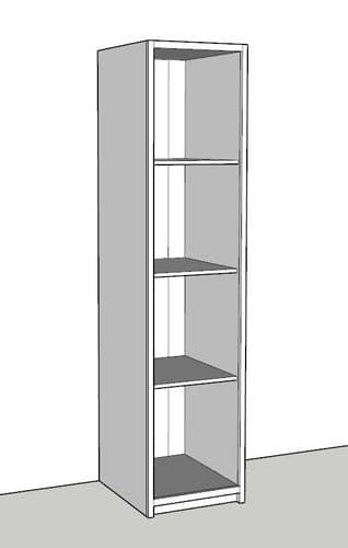 Traditional Style Pine 500mm Wide Open Storage Kitchen Larder Unit