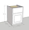 Traditional Style Pine 600mm Wide 1 Door & 1 Drawer Kitchen Base Unit