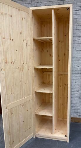 Traditional Style Pine 600mm Wide Broom & Ironing Storage Kitchen Larder Unit