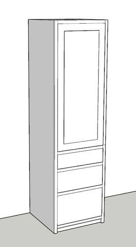 Traditional Style Pine 600mm Wide Kitchen Larder Unit With Drawers