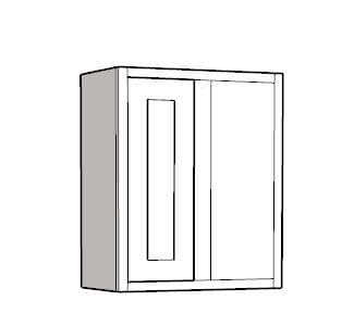 Traditional Style Pine 600mm Wide Left Hand Corner Return Kitchen Wall Unit