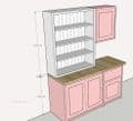 Traditional Style Pine 600mm Wide Open Counter Top Storage Larder Unit