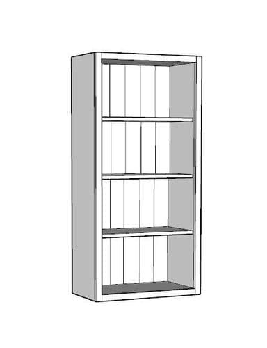 Traditional Style Pine 600mm Wide Open Counter Top Storage Larder Unit