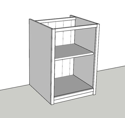 Traditional Style Pine 600mm Wide Open Storage  Kitchen Base Unit