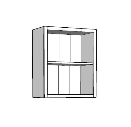 Traditional Style Pine 600mm Wide Open Storage Kitchen Wall Unit