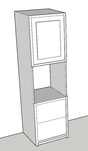 Traditional Style Pine 600mm Wide Single Oven Kitchen Larder Unit With Drawers
