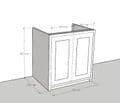 Traditional Style Pine 800mm Wide 2 Door Kitchen Base Unit